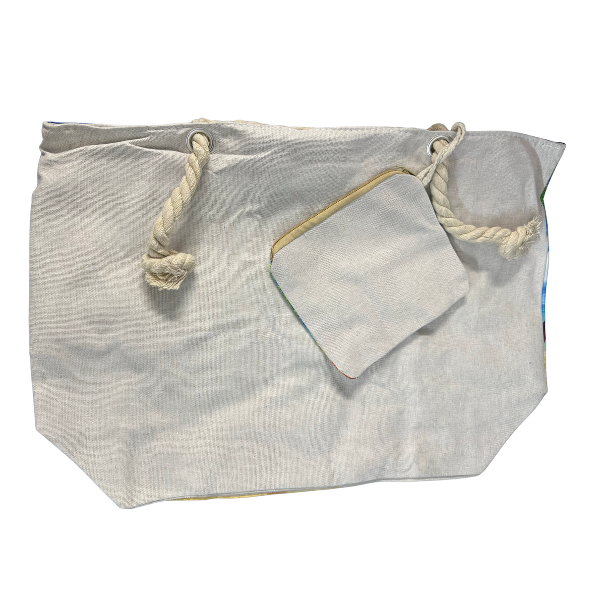 Bolso de Playa / Miami Beach Bag with Rope Handles and Pouch