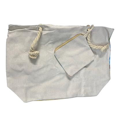 Bolso de Playa / Miami Beach Bag with Rope Handles and Pouch