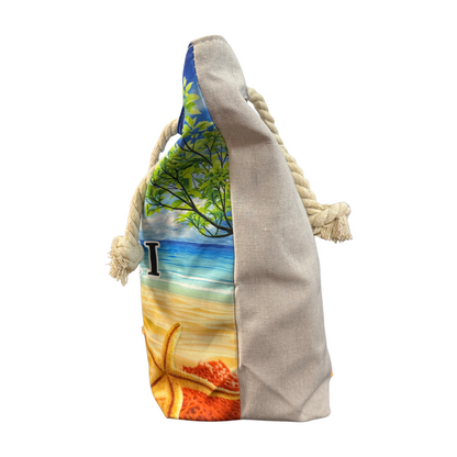 Bolso de Playa / Miami Beach Bag with Rope Handles and Pouch