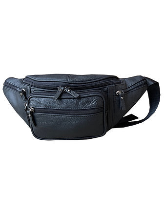 Canguro de Piel Grande / Large Black Leather Fanny Pack