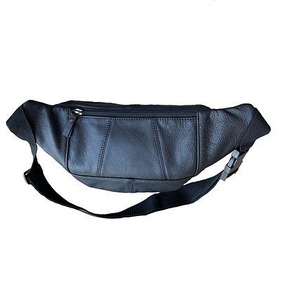 Canguro de Piel Grande / Large Black Leather Fanny Pack