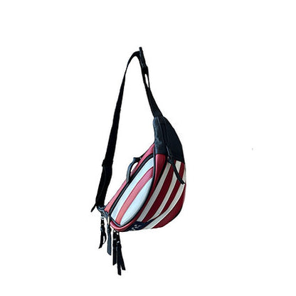 Canguro de Piel con Bandera USA / Leather Fanny Pack with USA Flag design